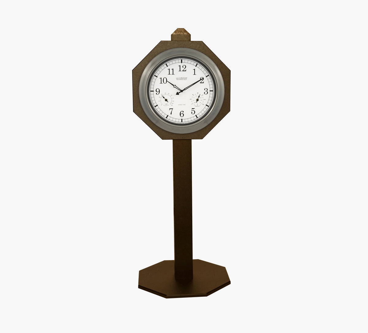 Silver Golf Course Clock on Post