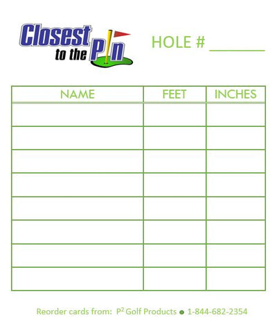 Closest to the Pin Cards