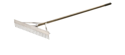 Magnum Maintenance Rake with straight-tooth head and 66-inch handle for golf course grading and leveling.