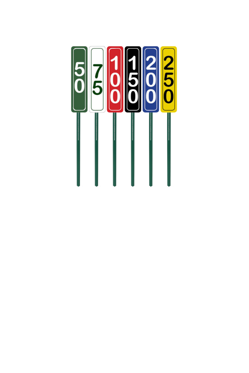 Magnetic Driving Range Yardage Markers