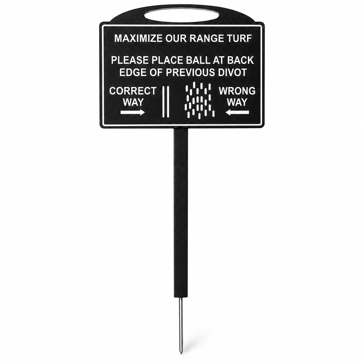Proper Divot Pattern Stake Sign