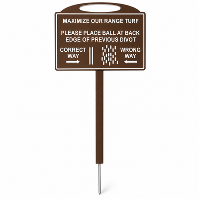 Proper Divot Pattern Stake Sign