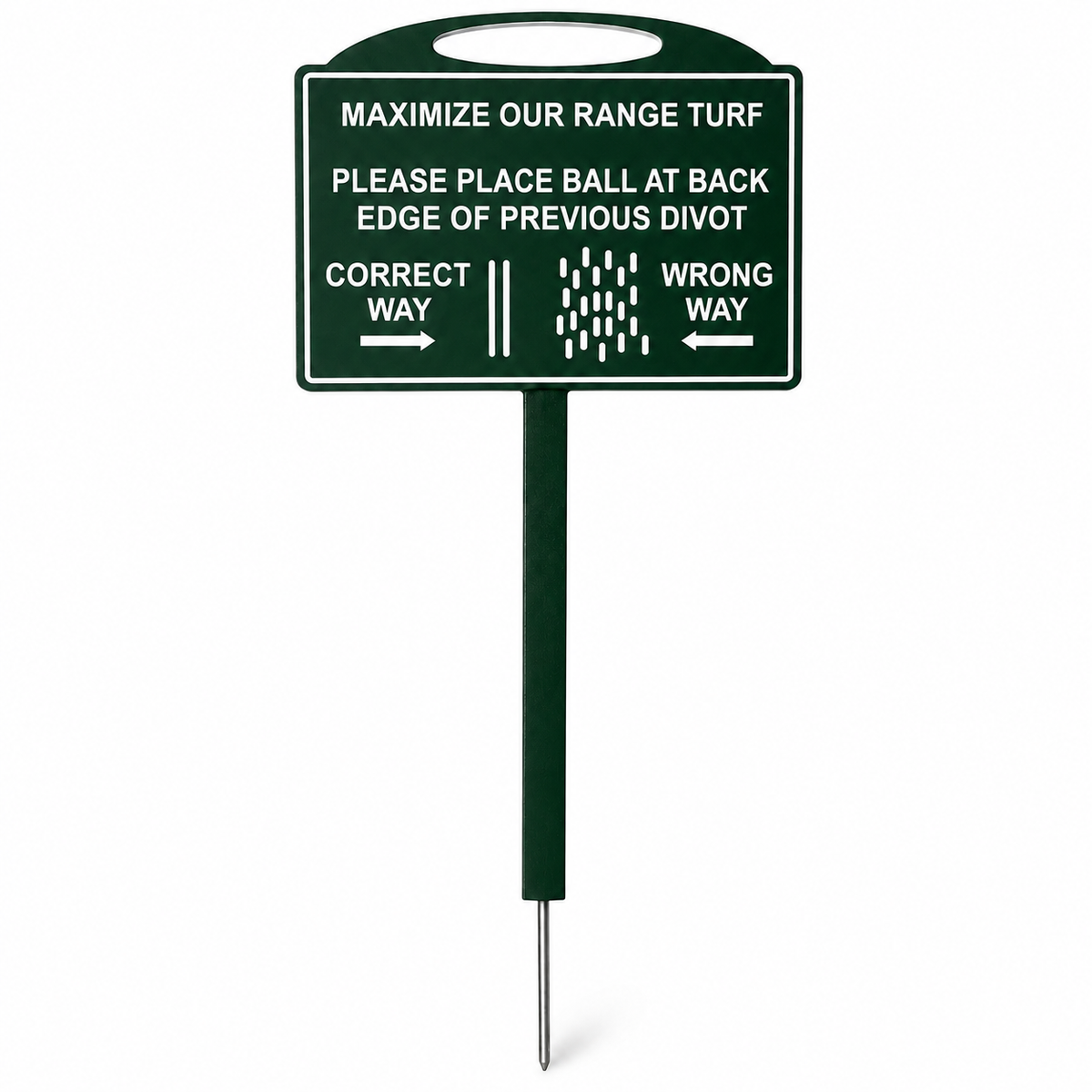 Proper Divot Pattern Stake Sign