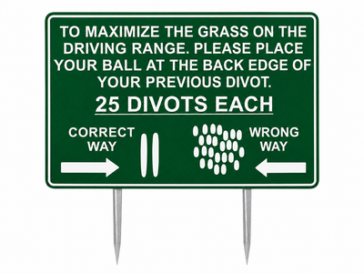 Proper Divot Pattern Sign – Low Profile