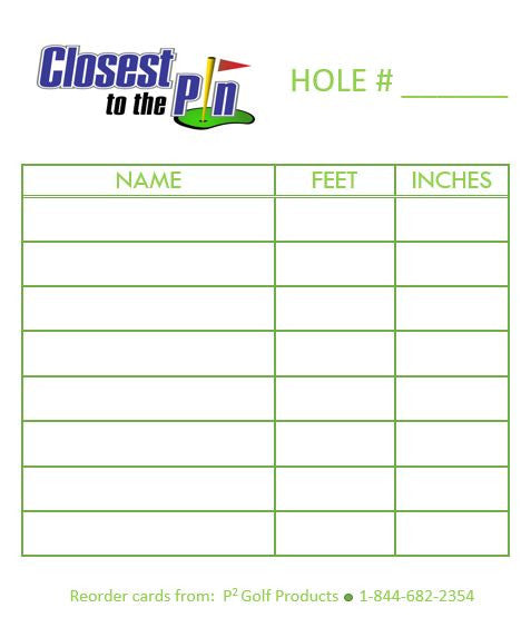 Closest to the Pin Replacement Cards (25 Pack)